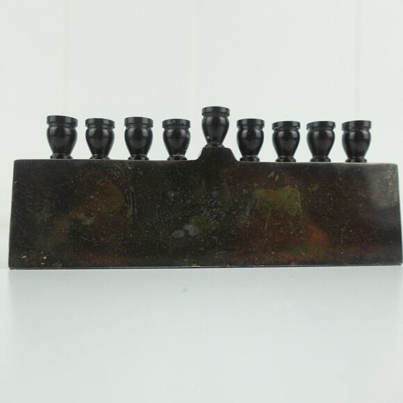 Zodax Heavy Metal Menorah Candle Holder Featuring Made in India - Picture 6 of 16